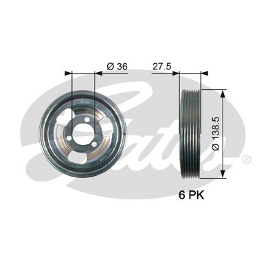 Шкив TVD1117 (7845-10117) TVD1117 GATES