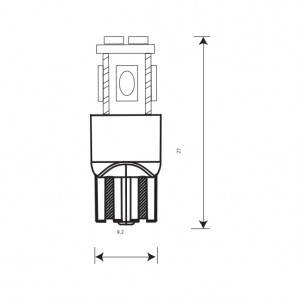 Лампа светодиодная сигнальная W5W W2.1x9.5d White 24V цена за комплект 24T10-W\6SMD\2BL MAYAK
