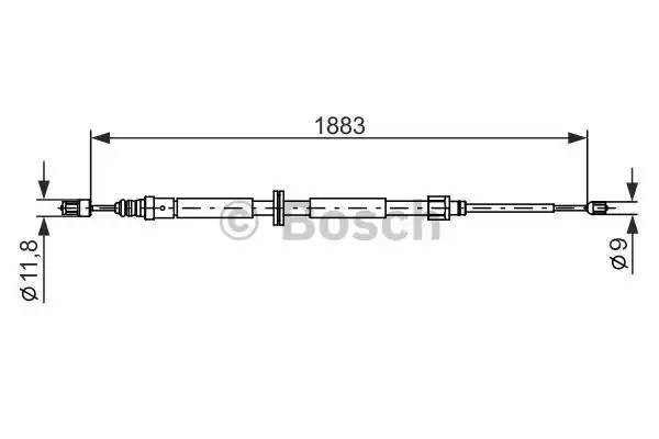 трос ручника задний левый! Renault Megane III 08> 1 987 482 302 BOSCH