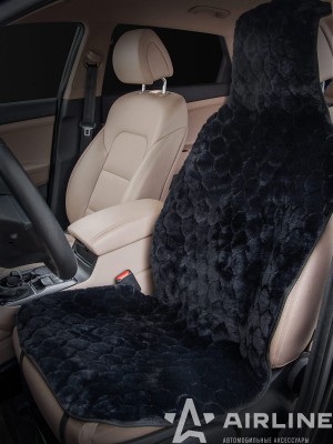 Накидка из искусственного меха, черная с коротким ворсом, на переднее сиденье, 1 AFC-A-04 AIRLINE