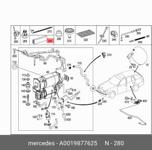защита кромки кронштейна A 001 987 76 25 MERCEDES BENZ