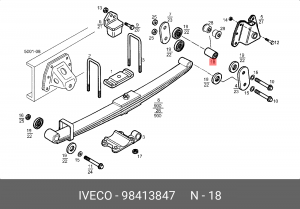 ВТУЛКА РЕССОРЫ МЕТАЛЛ 98413847 IVECO