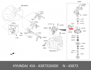 Втулка тяги переключения передач КПП 43873-26000 4387326000 HYUNDAI KIA
