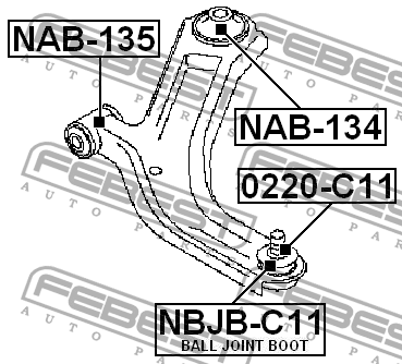 Пыльник шаровой опоры NISSAN JUKE NBJB-C11 NBJB-C11 FEBEST