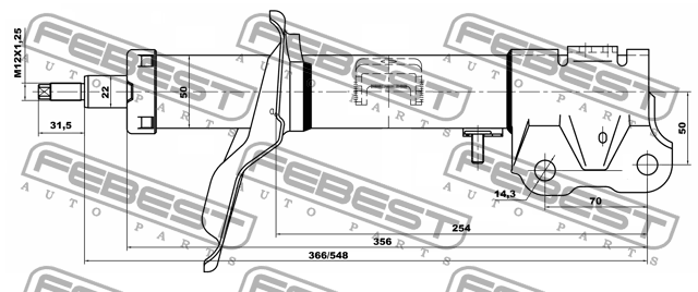 Амортизатор передн правый MITSUBISHI LANCER 08- 04660882FR 04660882FR FEBEST
