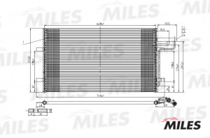 Радиатор кондиционера (паяный) FORD FOCUS II/C-MAX 1.6-2.0/1.6-2.0 TDCi 04-) ACC ACCB000 MILES