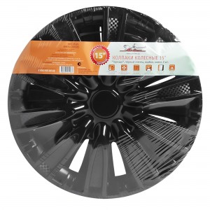 Колпаки колесные декоративные R15 черный глянец "AIRLINE" Торнадо(2 шт.) AWCC-15-09 AIRLINE