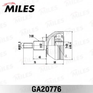 ШРУС наружный SEAT IBIZA IV (6J5) 2008- GA20776 GA20776 MILES
