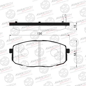 Колодки тормозные дисковые Avantech передние (противоскрипная пластина в компл.) AV125 AVANTECH