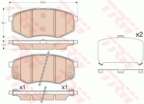 Колодки передние HYUNDAI SONATA VI (YF) 2.0-2.4 GDB3553 GDB3553 TRW