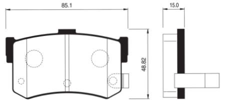 Колодки тормозные HONDA Legend (86-88) HYUNDAI Sonata (93-98) задние (4шт.) SANG SP1074 SANGSIN