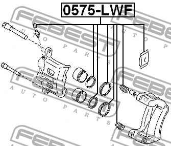 Ремкомплект передн суппорта MAZDA MPV LW 1999-2006 0575-LWF 0575-LWF FEBEST