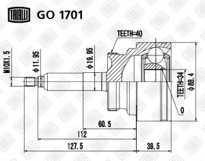 ШРУС наружный SsangYong Kyron 05-/Actyon I 06-/Rexton II (04-) 2.0-3.2 Xdi 4WD G GO 1701 TRIALLI