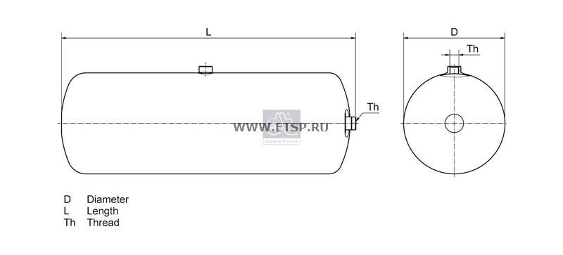 Ресивер воздушный 4L;154X272-12,5-2-ST 3.70101 DIESEL TECHNIC
