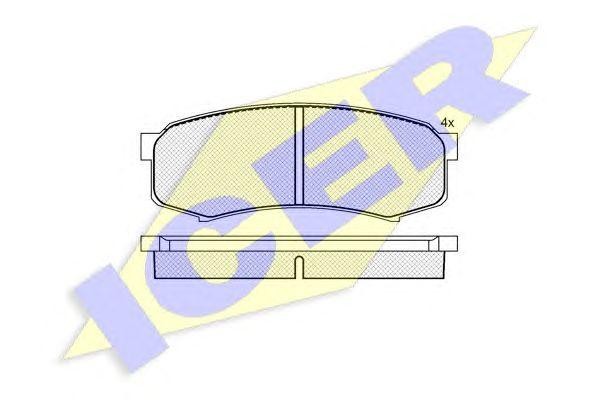 141027 колодки дисковые задние !\ Toyota Land Cruiser 4.2D 90> 141027 ICER