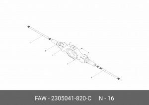Колесо FAW 3250 (6х6) бортового редуктора зубчатое OE 2305041-820-C FAW