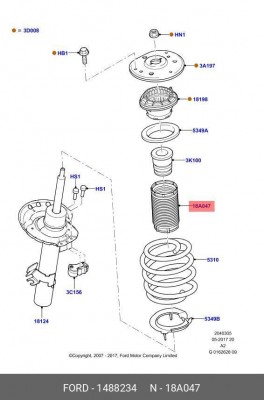 пыльник амортизатора переднего!\ Ford Mondeo IV 07> 1488234 FORD