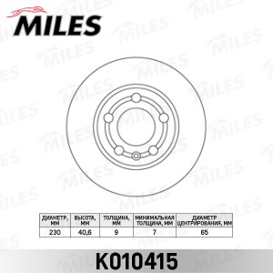 Диск тормозной AUDI A3 97-03/VW GOLF IV/V/POLO 02- R15 задний (TRW DF2805) K0104 K010415 MILES