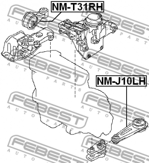 Опора двигателя правая NM-T31RH NM-T31RH FEBEST