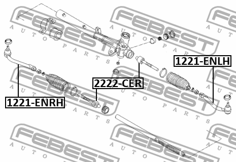 Тяга рулевая KIA CERATO/SPECTRA (TD) 2008-2013 2222-CER 2222-CER FEBEST