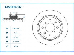 Тормозной диск задний C220R0705 C220R0705 CWORKS