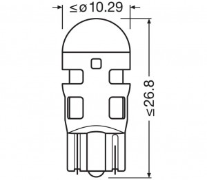 Лампа светодиодная 12V W5W T10 W2.1x9.5d блистер (2шт.) LEDriving SL Red OSRAM 2825DRP-02B OSRAM