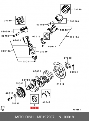 вкладыши шатунные! STD\ Mitsubishi Pajero 3.5 08> MD197907 MITSUBISHI
