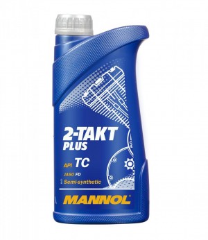 Масло моторное 2-х тактное MANNOL 7204 Plus 2T TC FD полусинтетическое 1 л MN7204-1 MANNOL