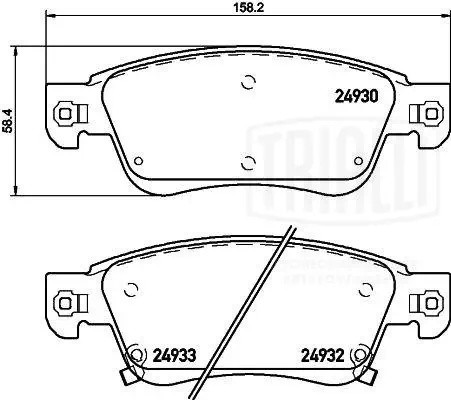 Колодки торм. Infiniti EX (08-)/G (08-) диск. перед. (PF 4310) PF4310 TRIALLI