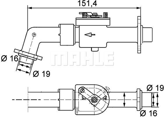 Клапан отопителя FM7 (98-01), FM12 (98-05), FH12 (93-), (98-), FH16 (93-02), (03 CV 6 000P MAHLE KNECHT