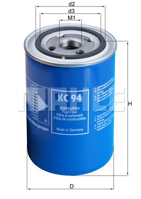 Фильтр топливный 94/124 M24*1.5  H=144.0 мм KC94 MAHLE KNECHT