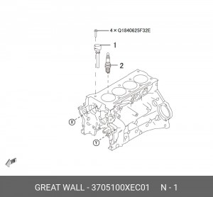 Катушка зажигания HAVAL H6,F7,F7x OE 3705100XEC01 GREAT WALL