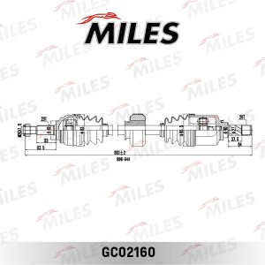 Привод в сборе правый RENAULT LOGAN MCV/LADA LARGUS Е5 (GKN 305836) GC02160 GC02160 MILES