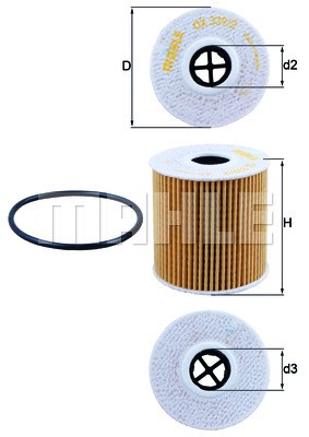 Фильтр масляный OX339/2D OX339/2D MAHLE KNECHT
