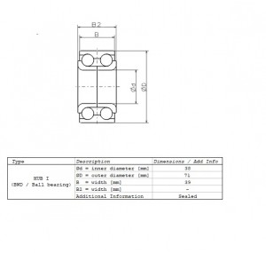 Подшипник, передний (38BWD22LCA96**SA**) ZA38BWD22LCA96 NSK