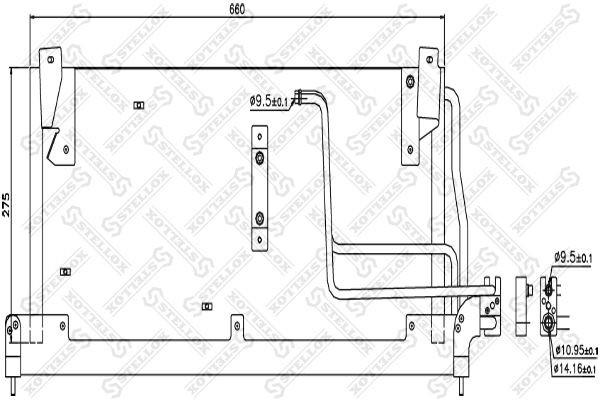 радиатор кондиционера! до номера шасси R4147616\ Opel Corsa all 93-00 10-45487-SX STELLOX