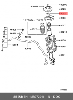 Подшипник опоры переднего амортизатора MR272946 MR272946 MITSUBISHI