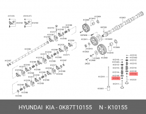 Колпачок HYUNDAI HD120,AeroTown дв.D6DA19/22 маслоотражательный OE 0K87T10155 HYUNDAI KIA