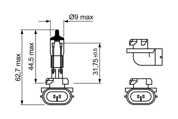 Лампа 12v 27w h27w/2 pure light (картон 1 шт) 1987302025 1 987 302 025 BOSCH