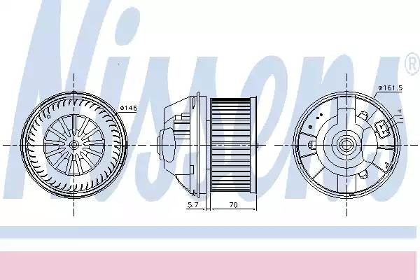 вентилятор отопителя! \ Ford C-Max/Focus/Mondeo, Volvo C30/S40 1.6/1.8/2.0 06> 87245 NISSENS