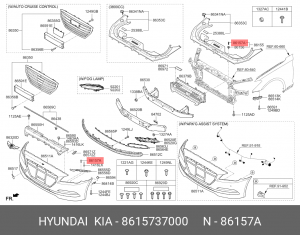 Пистон крепления бампера 8615737000 HYUNDAI KIA