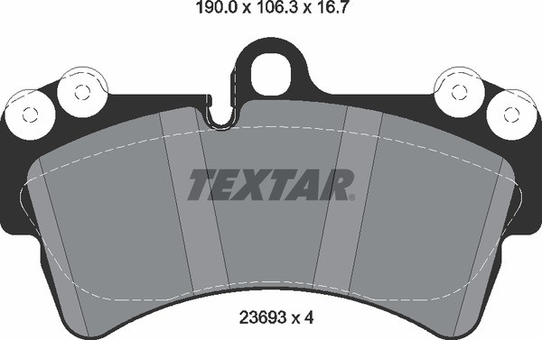 Комплект тормозных колодок, перед, AUDI,PORSCHE,VOLKSWAGEN, Q7 (4L),CAYENNE (955 2369302 TEXTAR