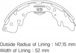 Колодки тормозные HYUNDAI Starex H-1 (-07) (2WD) барабанные (4шт.) SANGSIN SA130 SANGSIN