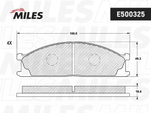 Колодки тормозные передние (Смесь CERAMIC серия PRO) NISSAN TERRANO 87-98/PICK U E500325 MILES