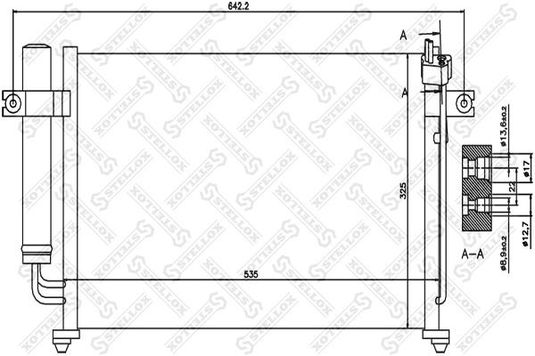 радиатор кондиционера!\ Hyundai Getz 1.1/1.3/1.6 02> 10-45358-SX STELLOX