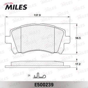 Колодки тормозные передние (Смесь CERAMIC серия PRO) SUBARU FORESTER 9702/LEGACY E500239 MILES