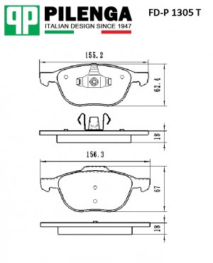 Колодки тормозные диск.передние Премиум FOCUS 2, FOCUS 3, C-MAX FD-P1305T FDP1305T PILENGA