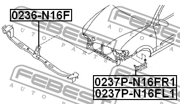 Усилитель бампера 0236-N16F 0236-N16F FEBEST