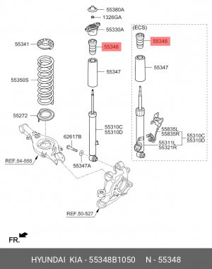 Отбойник амортизатора HYUNDAI Genesis (14-) (4WD) заднего OE 55348B1050 HYUNDAI KIA