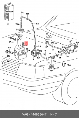 AUDI / SEAT / SKODA / VW БАЧКА ОМЫВАТЕЛЯ 444 955 647 VAG